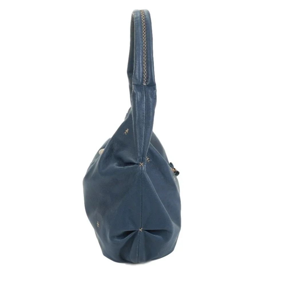 Henry Bequelin Blue Leather Shoulder Bag